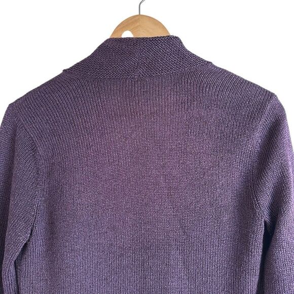 Eileen Fisher Silk Blend Purple Open Cardigan Sweater Size Small - Picture 3 of 6